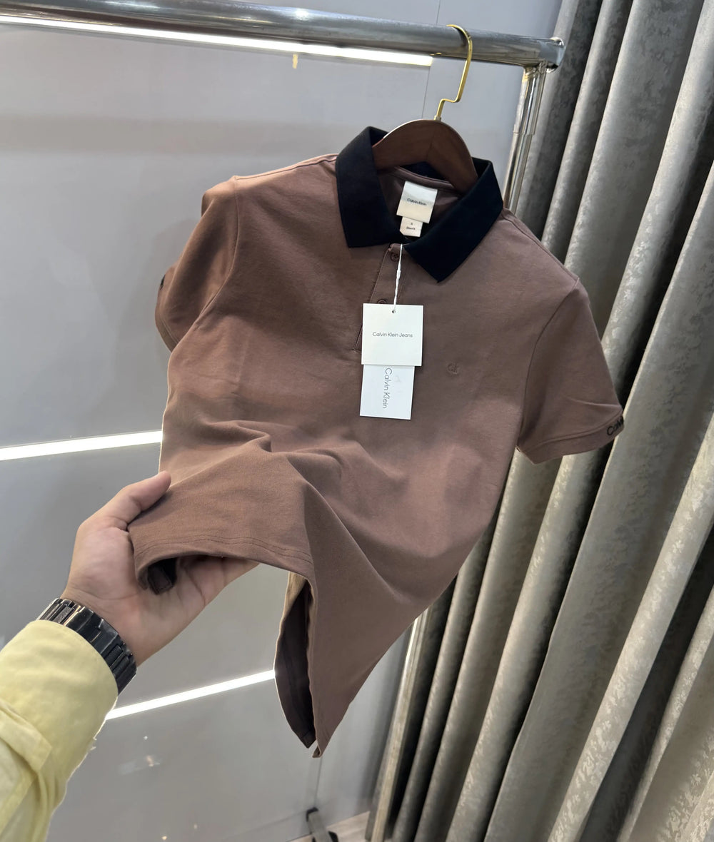 Calvin Klein Brown Premium Polo T-Shirt