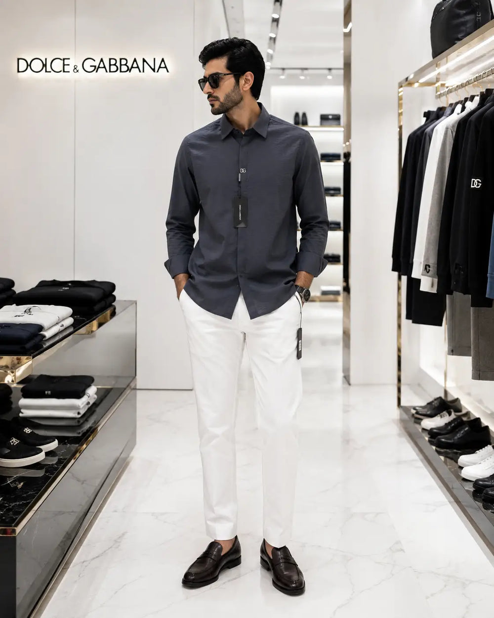 Dolce&Gabban a Grey White Italian Imported Combo