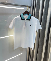 Lacost e White Embroidery Logo Premium Polo T-Shirt
