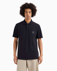 Arman i E-xchan g Black Patch Logo Premium Polo T-Shirt