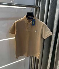 Ralph Lauran Beige Embroidery Logo Classic Polo T-Shirt