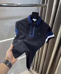 Lacost e Black Embroidery Logo Premium Polo T-Shirt