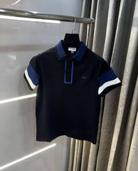 Lacost e Black Embroidery Logo Premium Polo T-Shirt