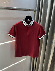 Fredperry Maroon Embroidery Logo Premium Polo T-Shirt