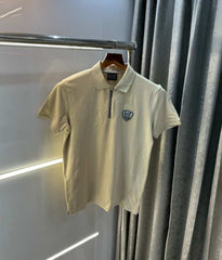 Emporio Arman i Beige Logo Print Premium Polo T-Shirt