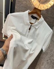 Ralph Laur e White Embroidery Logo Premium Classic Polo T-Shirt