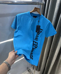 Arman i Exchange Sky Blue Logo Print Premium T-Shirt