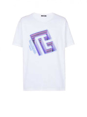 Balmai n Paris White logo Print Premium T-Shirt