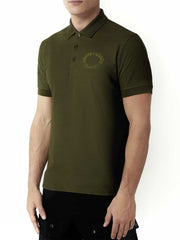 Burberry English Green Embroidery Logo Premium Polo T-Shirt