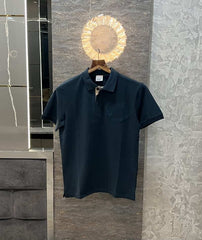 Burberry English Green Embroidery Logo Premium Polo T-Shirt