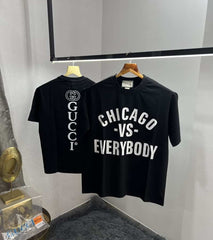 Gucc_i Black Chicago Edition Imported Oversized T-Shirt