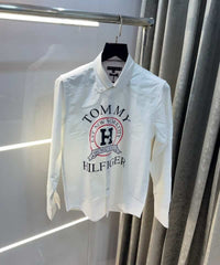 Tomm y Hilfiger White Logo Print Premium Shirt
