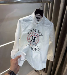 Tomm y Hilfiger White Logo Print Premium Shirt