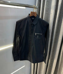 Balmai n Paris BlackA Steel Logo Designer Shirt With Premium Box Packing