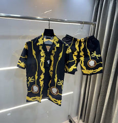 Versac e Couture Black Printed Imported Cord Set