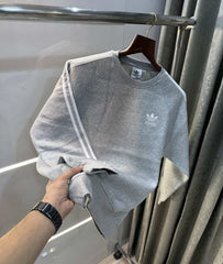 Adida s Grey Embroidery Logo Imported Sweatshirt