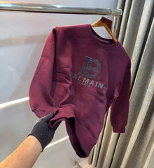 Balmai n Paris Wine Logo Work Imported Sweatshirt