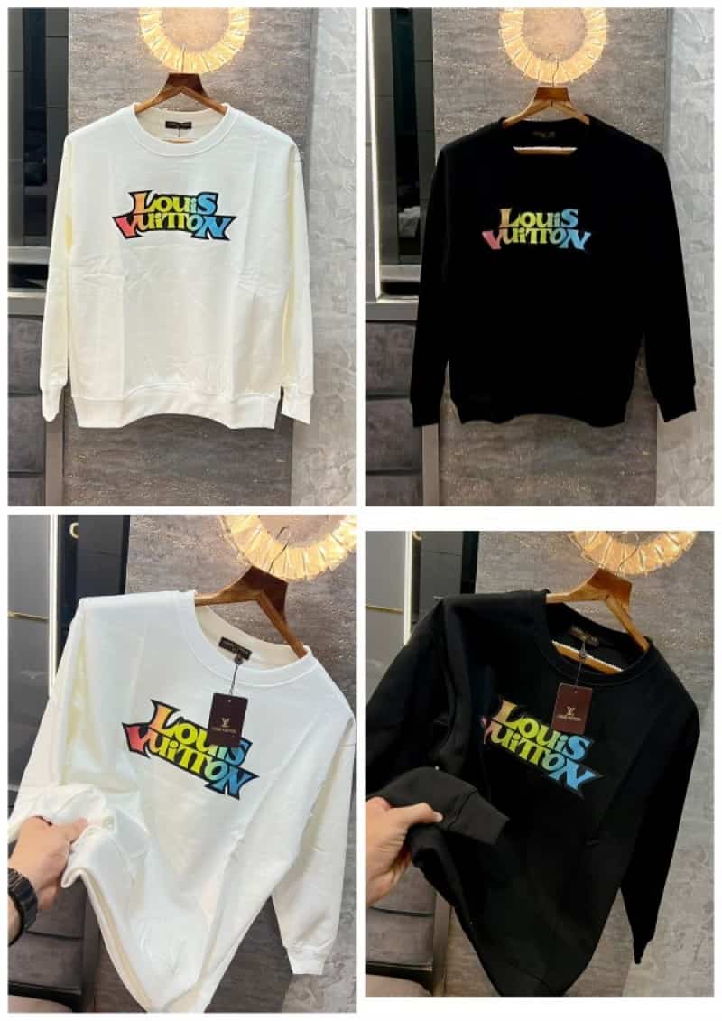Loui s Vuitton White Logo Print Imported Sweatshirt