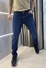 Burberr y Dark Blue Pocket Embroidery Imported Denim