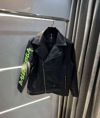 Balenciag a Black Premium Imported leather Jacket