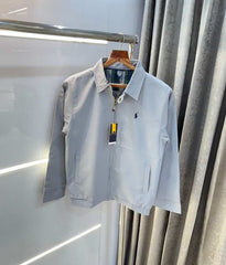 Ralp h Lauren Light Grey Embroidery Logo Premium Bomber Jacket