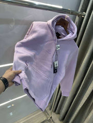 Adida s light purple embroidery logo premium classic hoodie