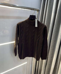 Essentia l Dark Brown Imported Knitted Turtle Kneck Pull Over