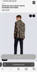 Balmai n Paris Black Printed Shirt With Premium Box Packing And Carry Bag