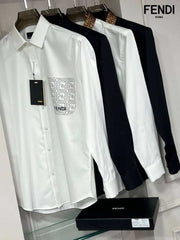 Fend i White Pocket Logo Lu...xury Shirt
