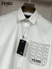 Fend i White Pocket Logo Lu...xury Shirt