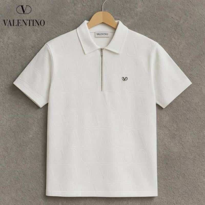 Valentin o white MonogR...4M Imported Luxury Polo T-Shirt