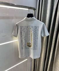 VErsace  Couture Grey Back Print Imported Polo T-Shirt