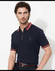 Rare Rabbit Black Zip Premium Polo T-Shirt