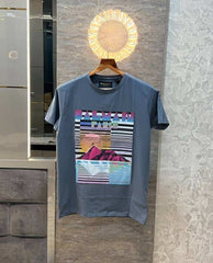 Balmai n paris Grey Logo Print Premium T-Shirt