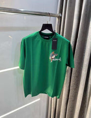Bluoran g Green Embossed Print Imported Oversized T-Shirt
