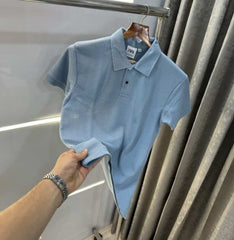 Zar a Sky Blue Premium Knitted Classic Polo T-Shirt With Box Packing