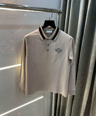 Lacost e Beige Premium Classic Full Sleeves Polo T-Shirt