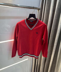 Fredperr y Red Embroidery Logo Premium Knitted Pull Over