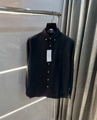 Calvin   klein Black Embroidery Logo Premium Linen Shirt