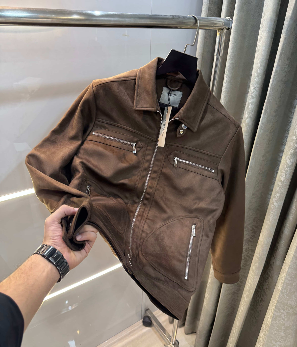 Essential fe4R. Of g-oD.. Dark Brown Imported Bomber Jacket