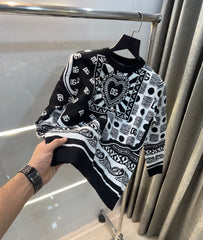 Dolce&Gabbana Black Designer Imported Knitted Pull Over