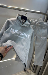 Burberr y Grey Logo Print Imported Tracksuit