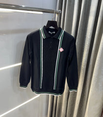 Casablanca Black Imported Knitted Polo T-Shirt