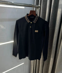 Balmai n Paris Black Logo Work Imported Polo full sleeve T-Shirt