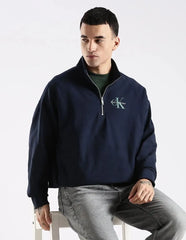 Calvin  Klein Navy Blue Zip Premium Sweatshirt