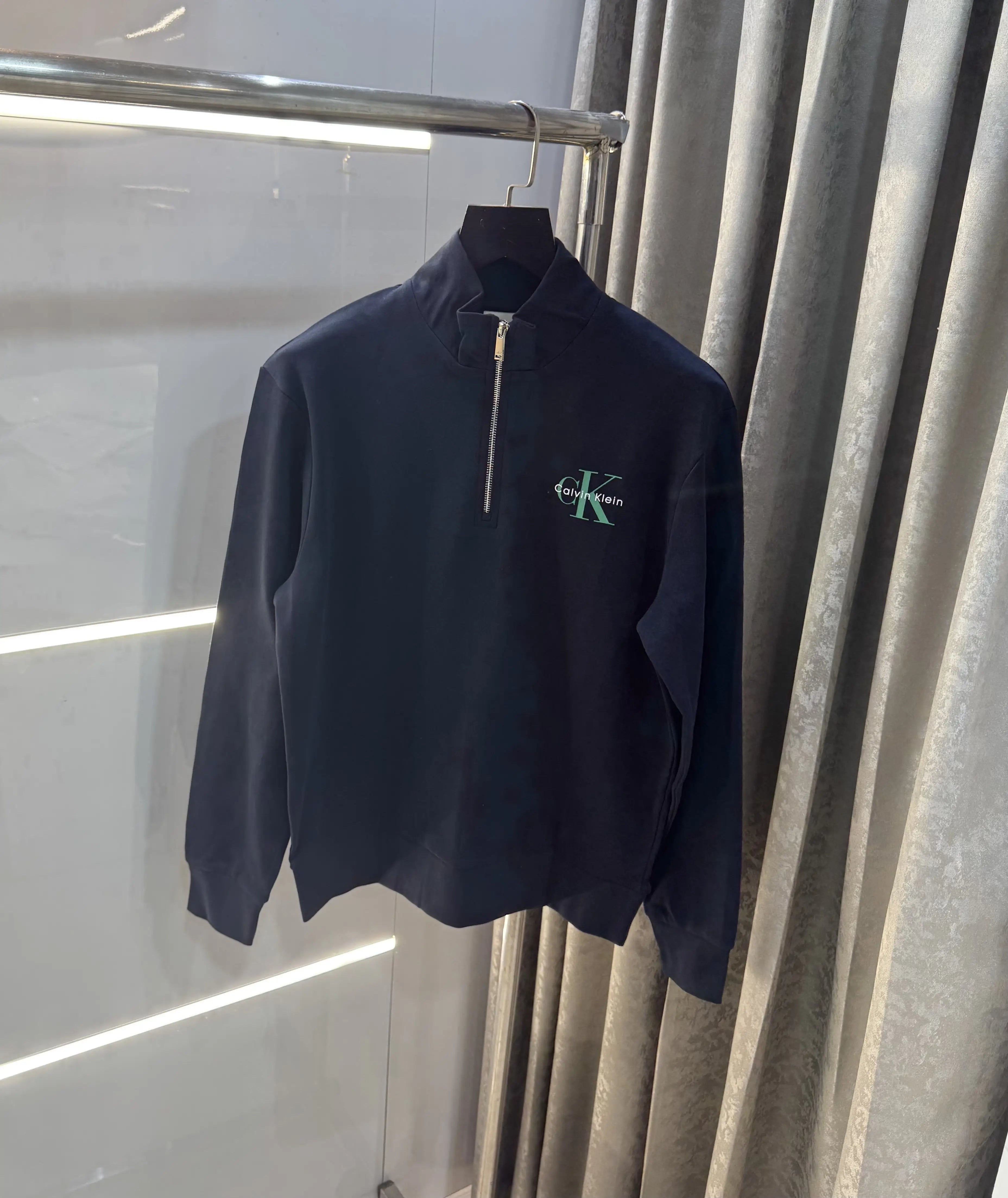 Calvin  Klein Navy Blue Zip Premium Sweatshirt
