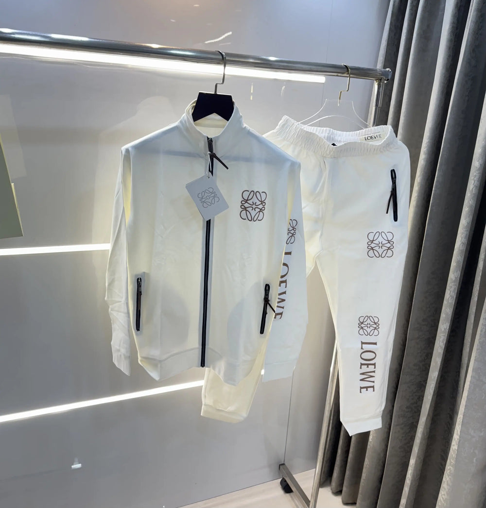 Loewe White Embroidery Logo Imported Tracksuit