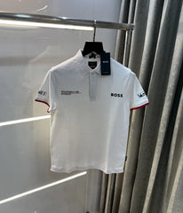 Hug o  Bos s White Porche Edition Premium Polo T-shirt