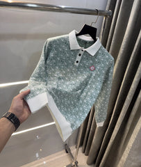Casablanca White Green Knitted Imported Polo T-Shirt