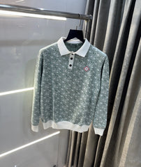 Casablanca White Green Knitted Imported Polo T-Shirt